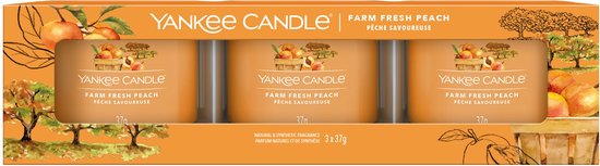 Yankee Candle - Farm Fresh Peach Signature Filled Votive 3-pack