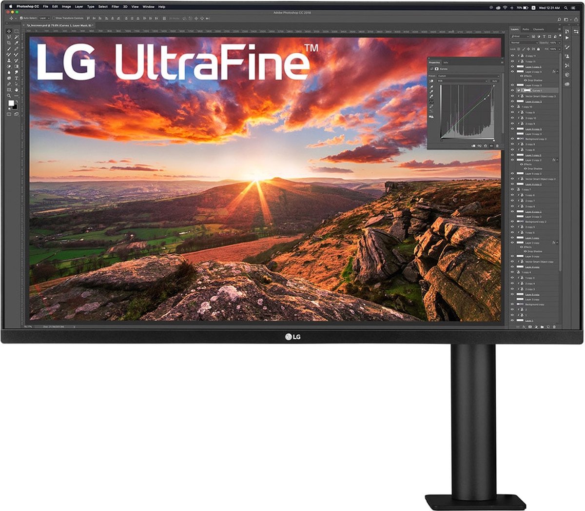 LG 32UN880-B - 31.5 inch - 3840 x 2160 (Ultra HD 4K) - IPS-paneel - in hoogte verstelbaar