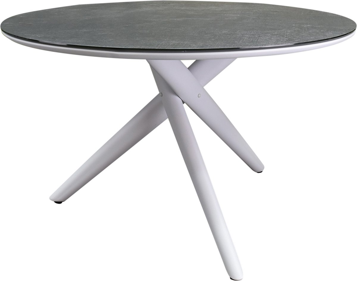 New Valley dining tuintafel rond 120 cm wit keramiek