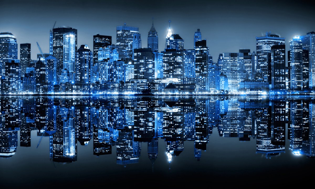 Fotobehang - Ocean of lights - NYC.