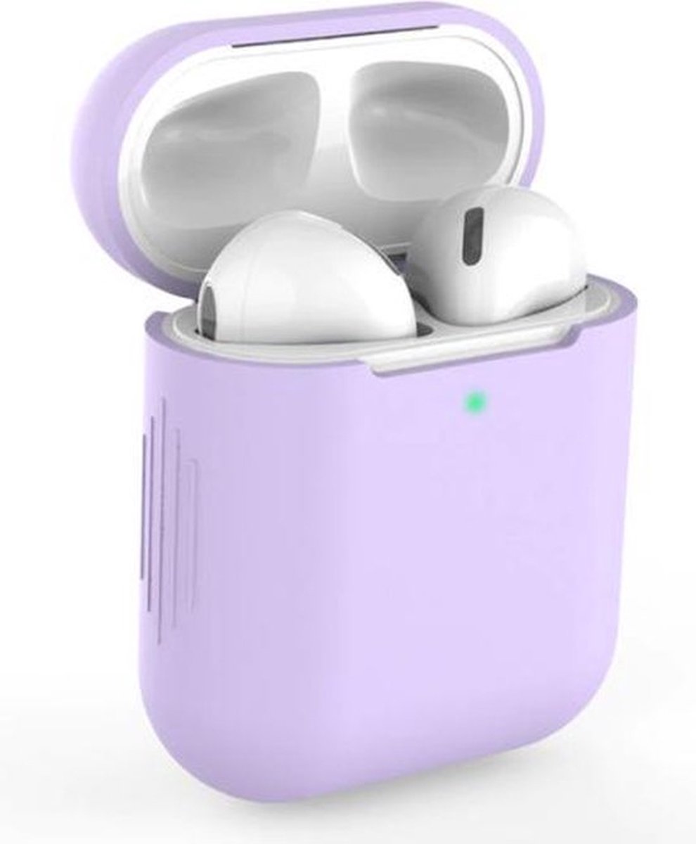 Gadgetpoint | Siliconen Case Hoesjes | Airpod hoesje | Accessoires geschikt voor Apple Airpods | Lila