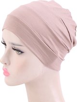 Tulband - Head wrap - Chemo muts – Haarband Damesmutsen - Tulband cap - Hoofddeksel – Beanie - Hoofddoek - Muts - Beige - Hijab - Slaapmuts - Hoofdwear – Haarverzorging