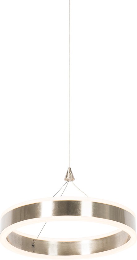 QAZQA lyani - Moderne Dimbare LED Hanglamp met Dimmer - 1 lichts - Ø 30 cm - Staal - Woonkamer | Slaapkamer | Keuken