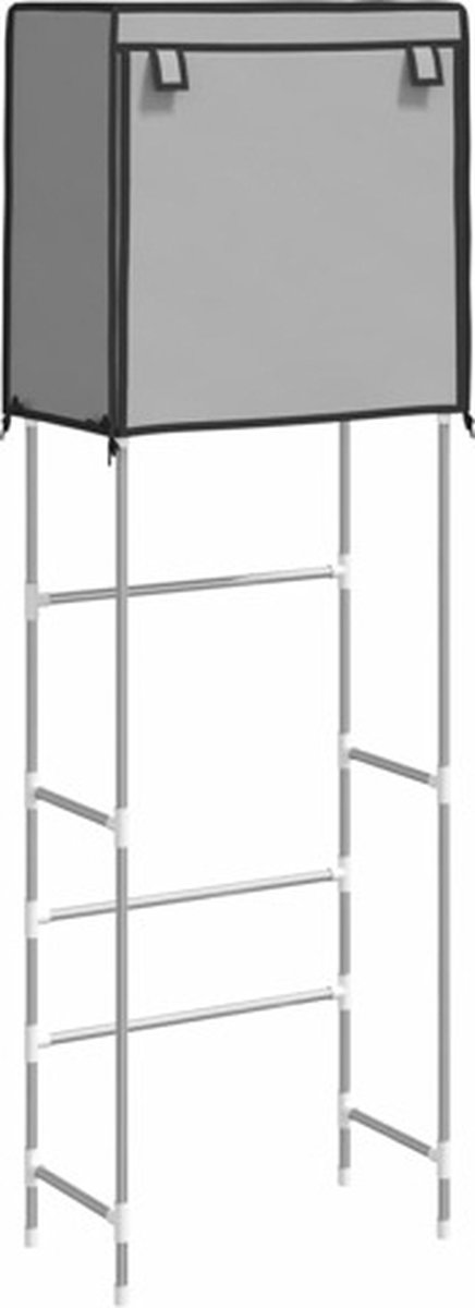 vidaXL Toiletrek 2-laags 56x30x170 cm ijzer grijs