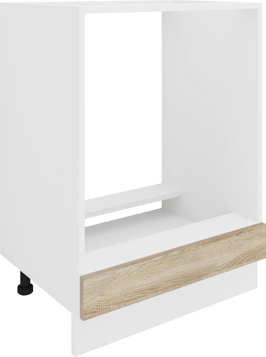 Vcm Breedte ovenkast 60 cm Ombouwkast fornuis Ombouwkast fornuis Esilo Wit / Sonoma-eik