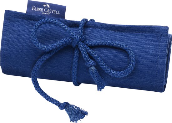 Faber-Castell roletui - katoen blauw - leeg - geschikt voor 28 potloden - FC-114664