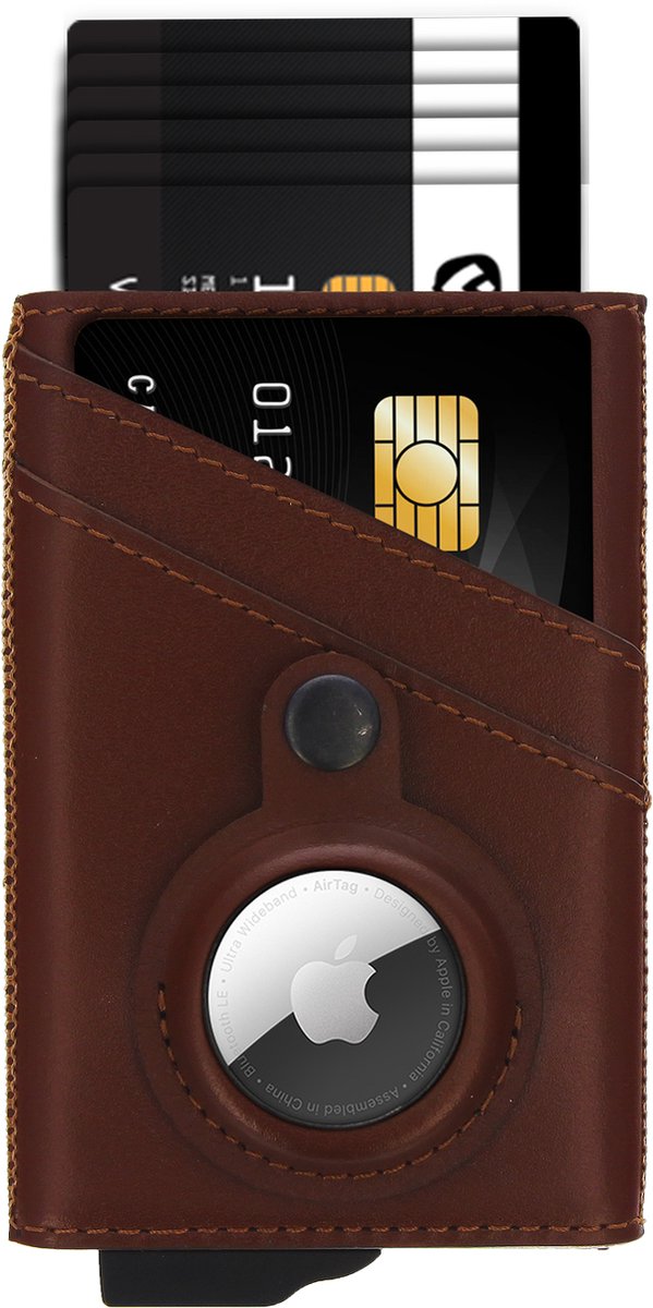 Valenta AirTag RFID - Porte Cartes de Crédit en Cuir véritable - 8 Cartes -  Noir 7-587204 