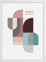 ACAZA Fotokader - Fotolijst van 50x70 cm - Wit - MDF hout & plexiglas