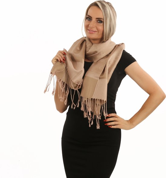 Écharpe beige de cachemire et de soie comme foulard Pashmina, 200 * 70 cm, mariage, châle, châle pour dames. Écharpes, pashmina, étole pour dames.