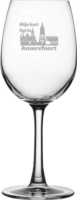 Gegraveerde witte wijnglas 36cl Amersfoort