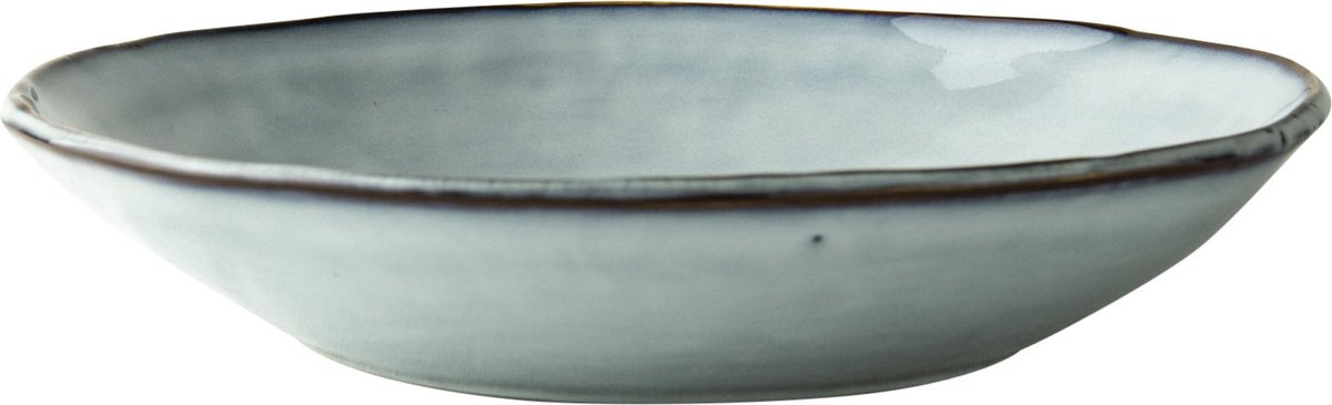 Dutch Rose Organic Diepe Borden - Pasta bord - Ø 23,5cm - Stoneware Handgemaakt - Blauw
