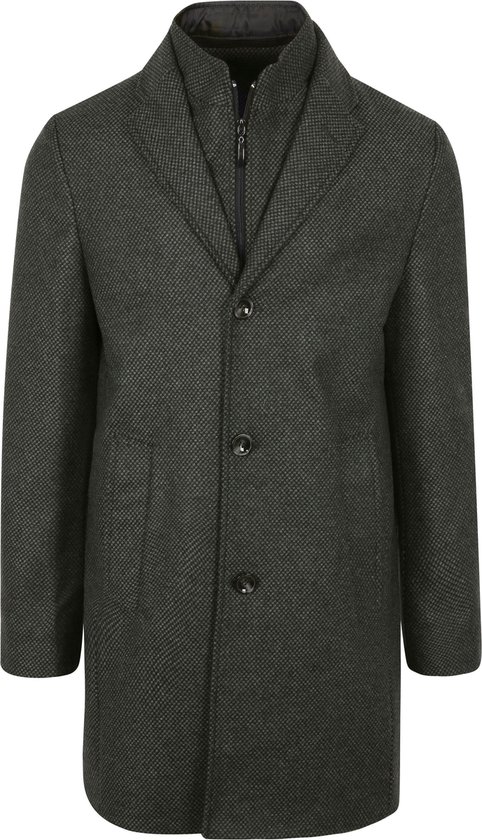 Suitable - K150 Coat Wol Blend Ruit - Heren - Modern-fit
