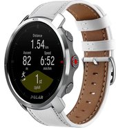 Strap-it Leren smartwatch bandje - geschikt voor Polar Grit X / Grit X Pro / Vantage M / M2 / V3 - wit