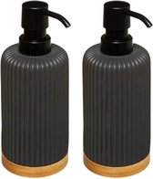 5Five Pompes à savon / distributeurs de savon en pierre artificielle - 2x pièces - 270 ml