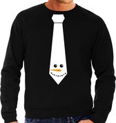 Bellatio Decorations stropdas Kersttrui/Kerst sweater sneeuwpop - heren XL