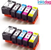 Inktdag inktcartridges voor Epson 202XL, Epson 202, Epson 202xl multipack van 10 kleuren (2*zwart, 2*foto zwart, 2*C/M/Y) Multipack van 10 cartridges voor Expression Premium XP 6000, XP 6005, XP 6100 en XP 6105