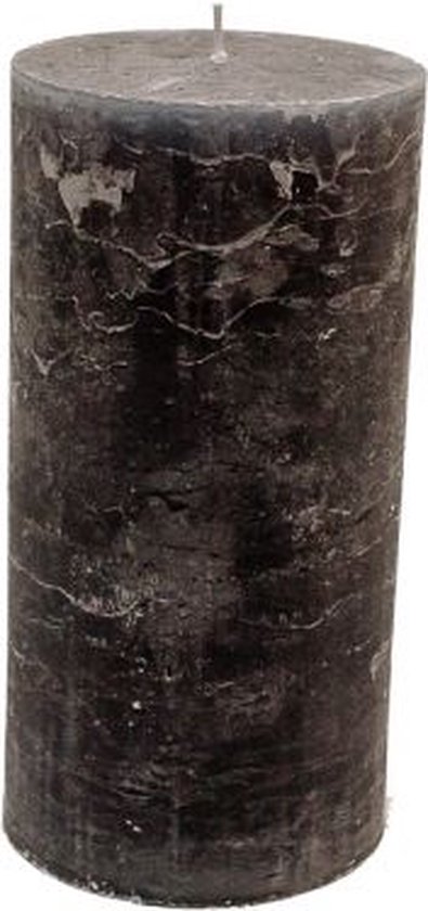 Bougie pilier - gris foncé - 10x20cm - paraffine - lot de 3