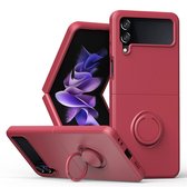 cover galaxy flip Z4 hoesje rood met ring bumper cover silicone stijlvolle uitvoering