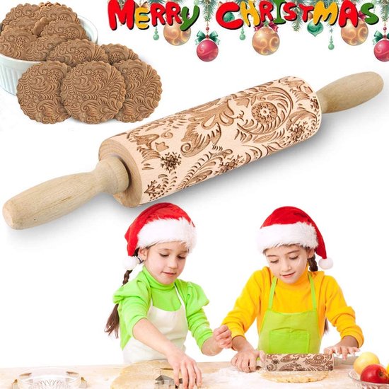 Rouleau à pâtisserie en bois motif noël - Pâtisserie - Gadgets de Cuisine