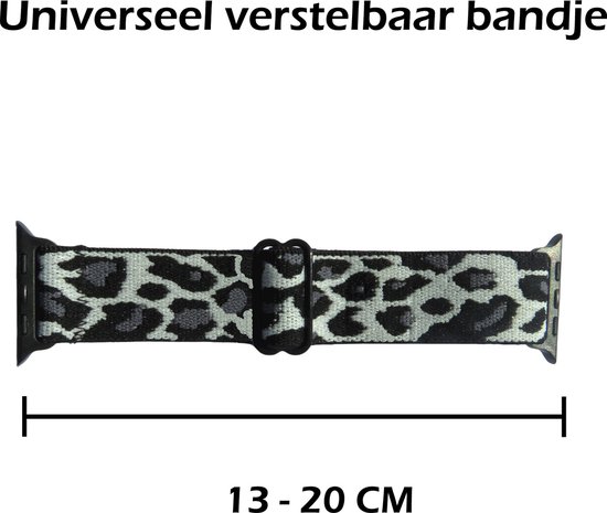 Bracelet adapté pour Apple Watch Strap 38/40/41 mm Nylon Watch Band Boucle réglable - Convient pour Apple Watch 1-8 / SE - 38/40/41 mm Nylon - Panther Wit