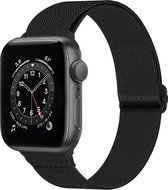 Bandje Geschikt Voor Apple Watch Bandje 42/44/45 mm Nylon Polsband Met Gesp - Horloge Bandje Geschikt Voor Apple Watch 1-8 / SE - 42/44/45 mm Bandje Stof - Zwart.