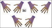 3x Paire de gants filet sans doigts fluor violet - Hamston - Festival à thème festival disco anniversaire fête costumée