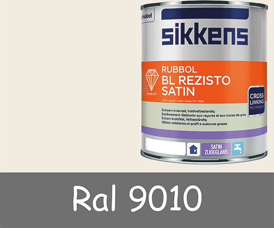 Sikkens-Rubbol-BL Rezisto Satin-Ral 9010 Gebroken Wit-1 liter - Sikkens