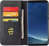 Smartphonica Samsung Galaxy S8 kunstleren hoesje met magnetische sluiting en pashouders book case - zwart / Kunstleer / Book Case geschikt voor Samsung Galaxy S8