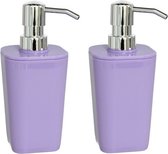 Gerim Pompe/distributeur de savon - 2 pcs - plastique - violet - 7,5 x 17 cm