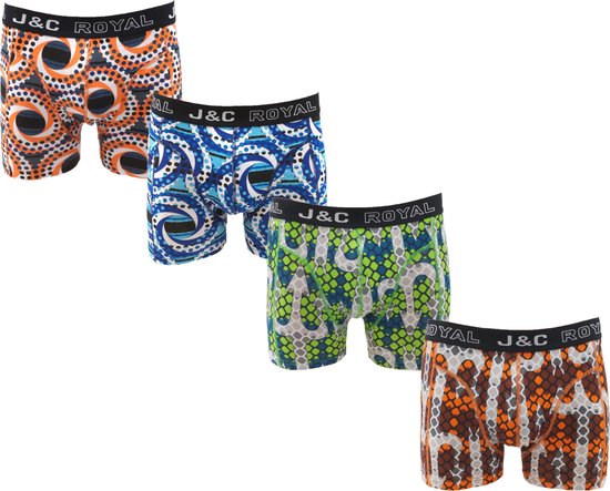 4-Pack J&C Heren boxershorts met print - maat XL