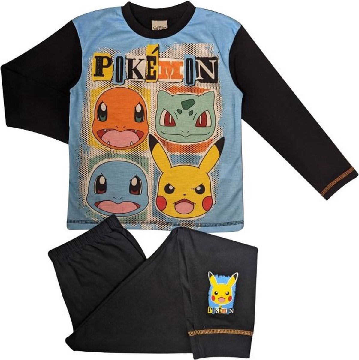 Schlafanzug Pokemon Pikachu Pyjama für Jungen langärmelig