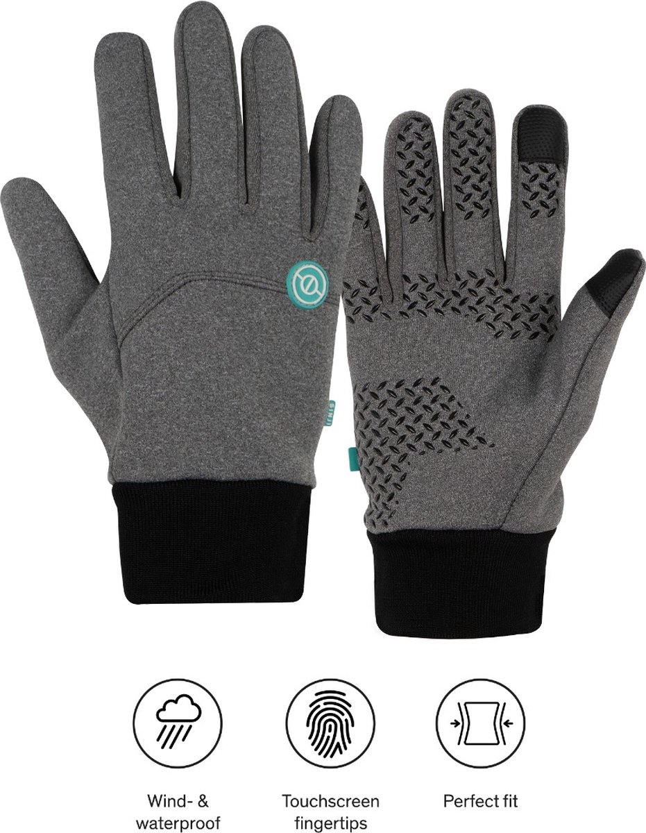 Sinji Waterdichte Handschoenen Heren – Thermo Handschoenen Dames – Touchscreen Handschoenen Winter – Maat M – Grijs