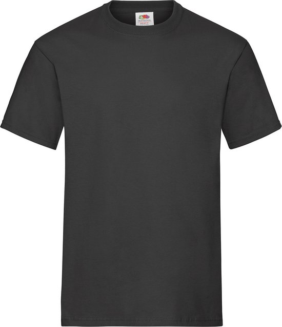 Foto: Fruit of the loom t shirt zwart heren ronde hals 185 g m2 onder shirt xl