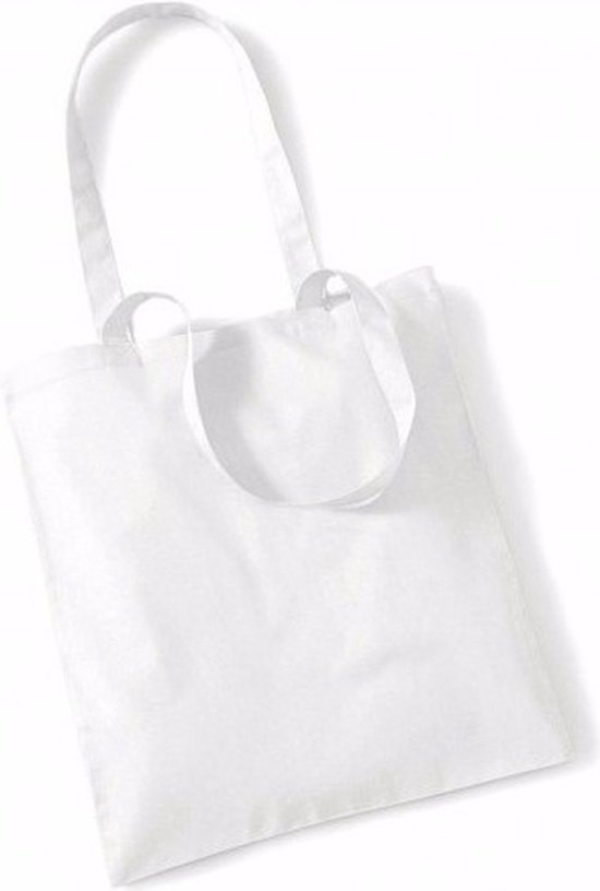 10x Sacs bandoulière en coton blanc 42 x 38 cm - 10 litres - Sac cabas / cabas - Cabas - Sac de transport