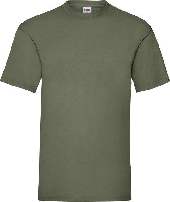 5-Pack - T-shirts olijf heren - Ronde hals - 165 g/m2 - Ondershirt - Olijf voor mannen
