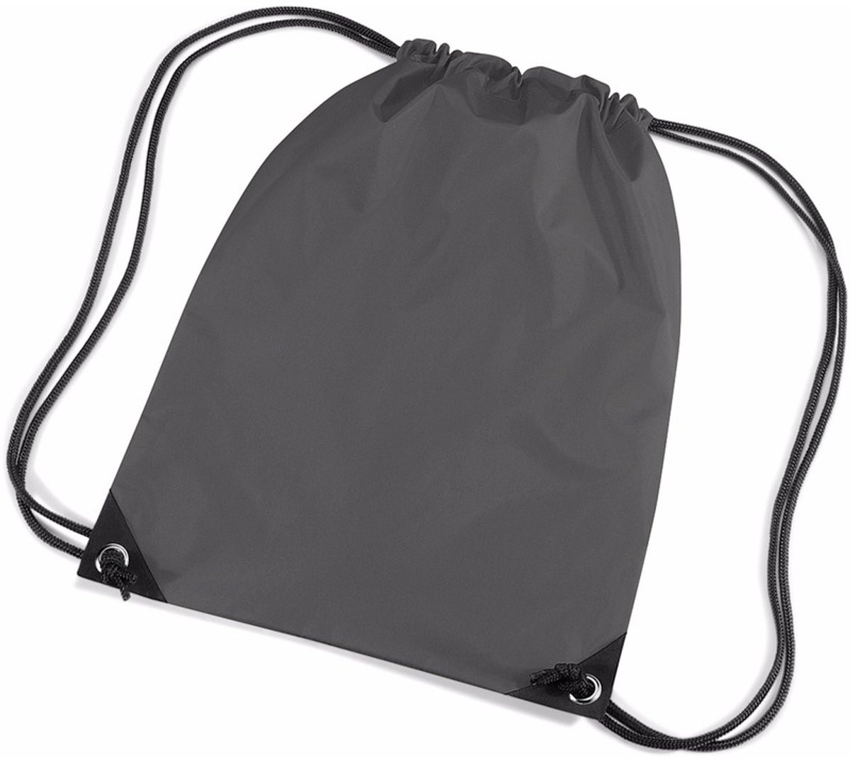 5x stuks antraciet grijze nylon gymtas/ gymtasje met rijgkoord