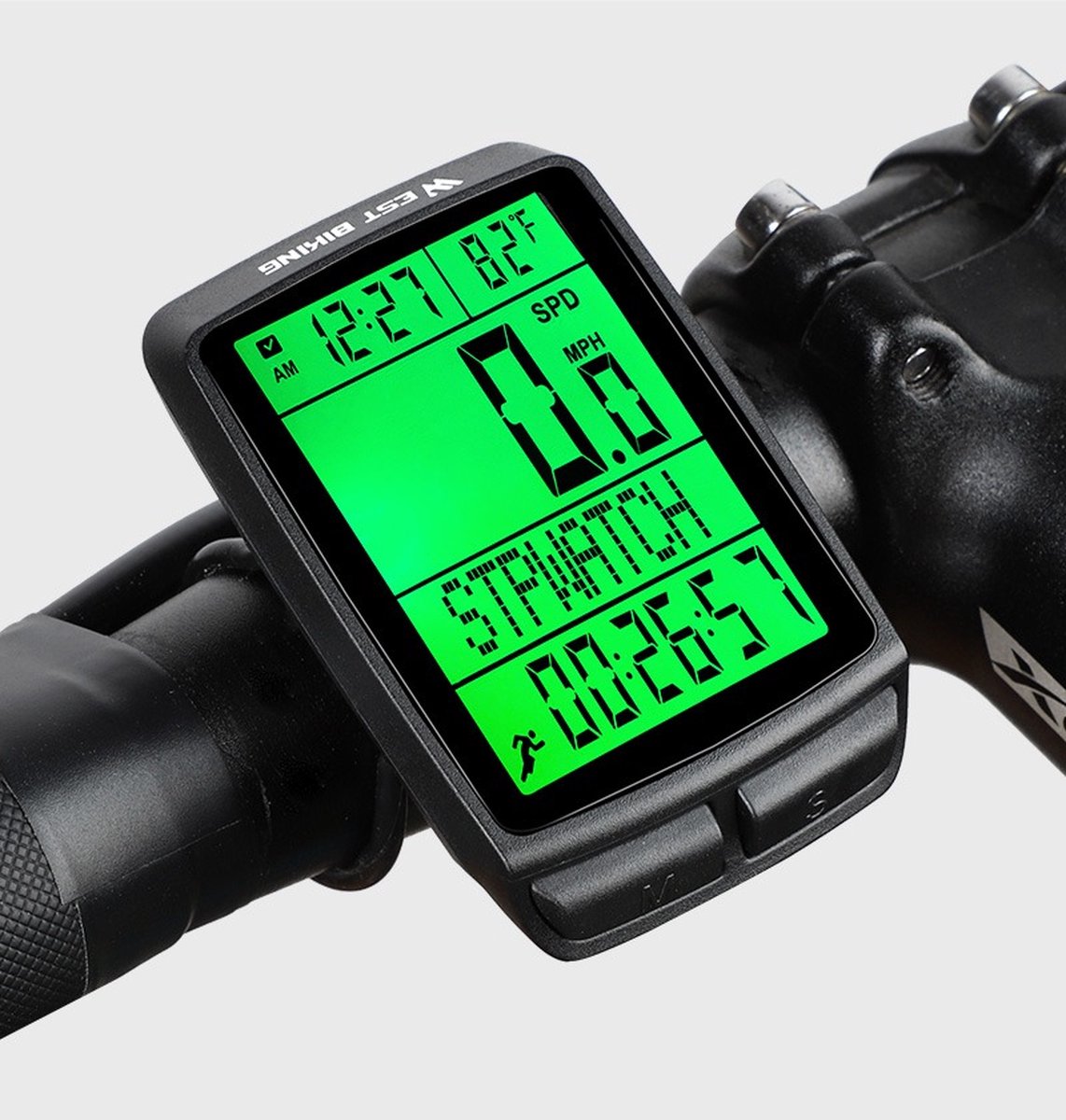 Kilometerteller WestBiking Kilometerteller fiets – Waterbestendig – 5 Talen – Zwart ...