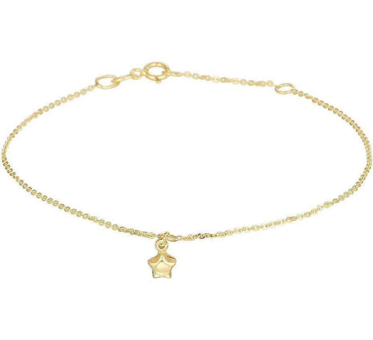 Armband Ster 16,5 - 18,5 Cm 14K Geelgoud