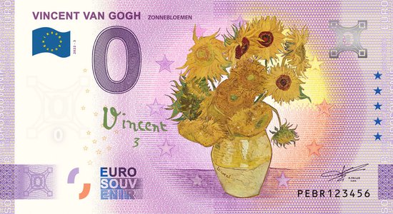 Afbeelding van het spel 0 Euro biljet 2022 - Van Gogh Zonnebloemen KLEUR