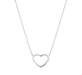 The Jewelry Collection Ketting Hart - Dames - Zilver - 46 cm
