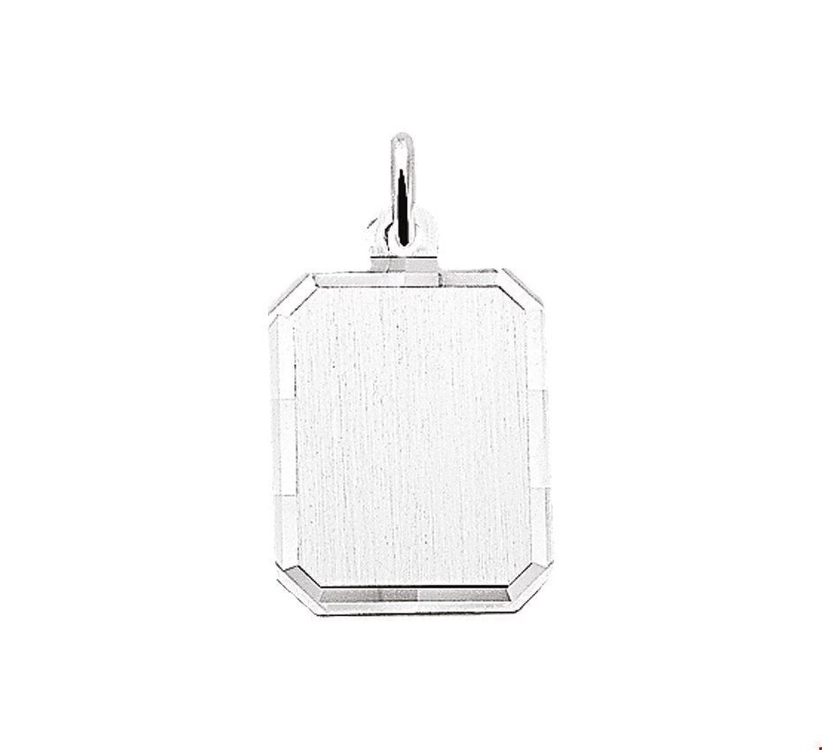 Zilver Gerhodineerde Graveerhanger gediamanteerd 1304635