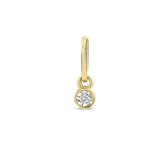 Pendentif doré avec un zirconium blanc.