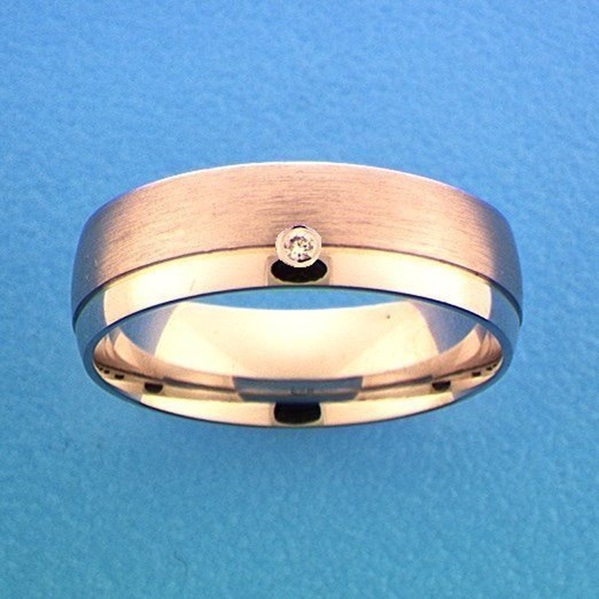 Zilver Gerhodineerde Ring A310 - 6 mm - 0.01ct H SI 1315551 19.00 mm (60)