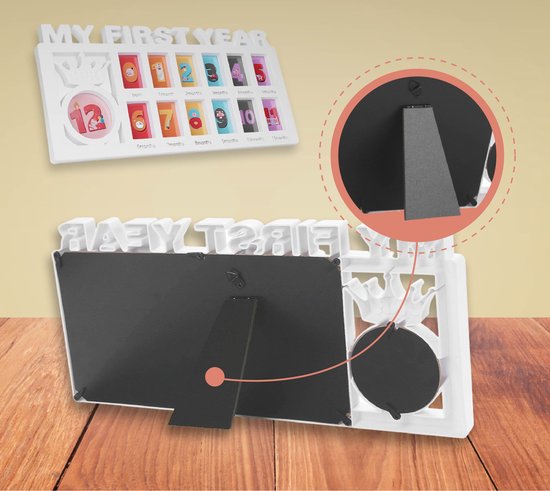 Cadre photo pour Bébé Simple Lifestyle ® - Cadre photo pour Kinder - 12 mois - My First année - My First année - Baby shower - Ma première année - Cadeau de maternité - Cadeau cadeau - Genre neutre