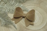 Suède haarstrik - Taupe - Winter - Kerst - Bows and Flowers