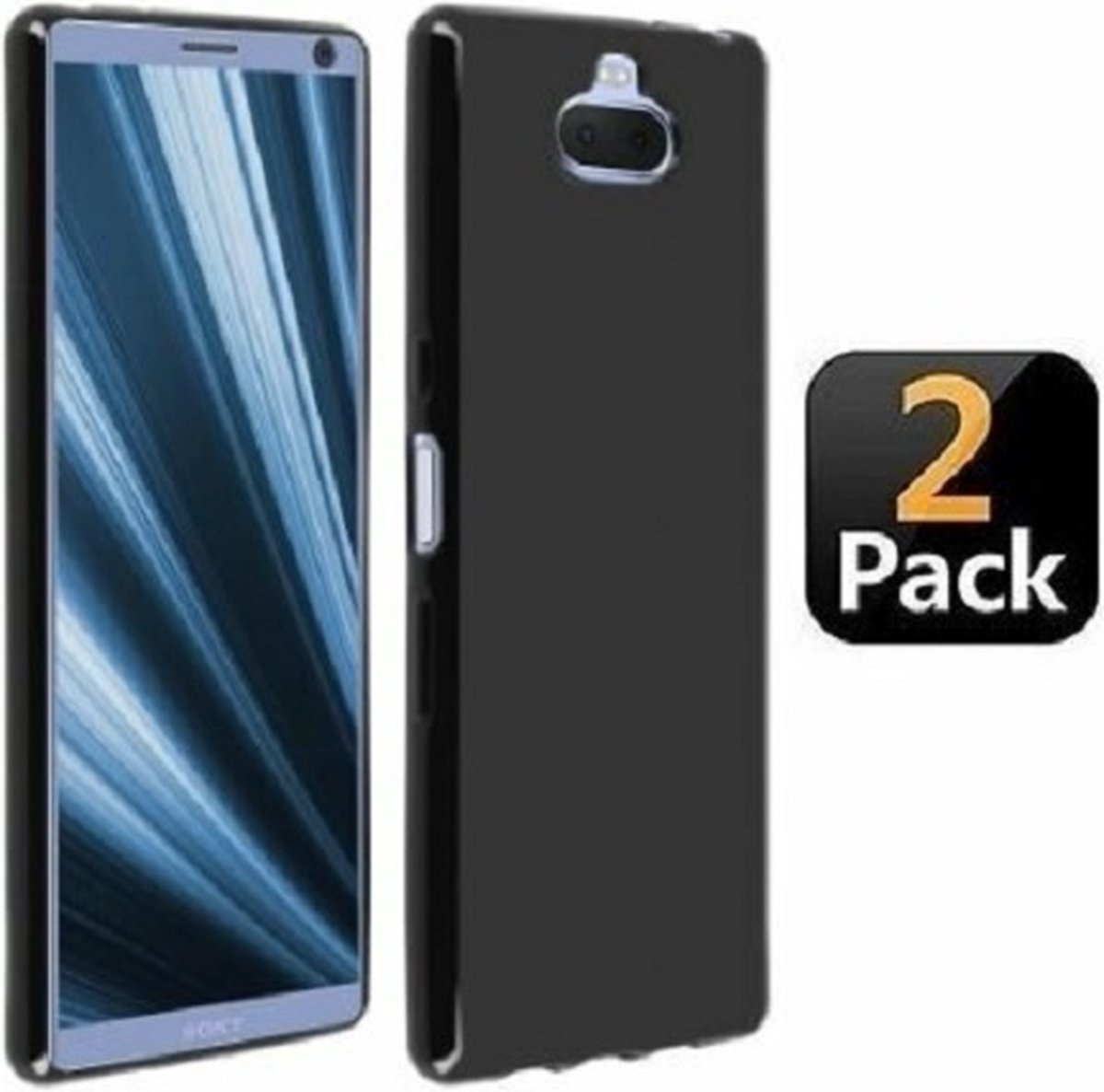 Sony Xperia XA3 Hoesje Siliconen TPU Zwart 2x