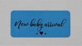 sluitzegels Blauw New baby arrival sticker cadeausticker geboortekaartje jongen 20 stuks