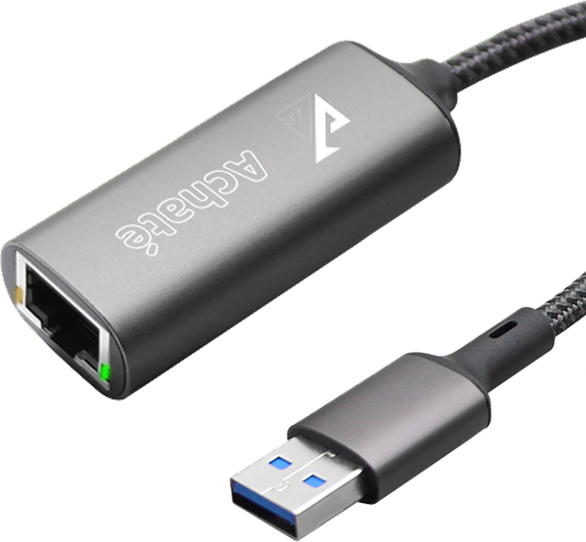 Achaté USB 3.0 naar Ethernet Adapter - 10/100/1000 Mbps - Internet en Netwerk - Grijs