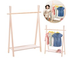 Kledingrek voor Kinderen - Kinderkamer - Kraamcadeau - Met Schoenenplank - Kledingkast voor Kinderen - Kleerkast - Kledingrek Kinderen - 80x30x100cm