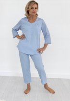 Katoenen damespyjama Rozalia- licht blauw XL